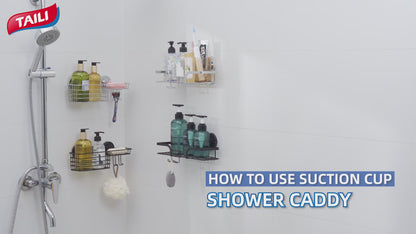 TAILI Shower Caddy Suction Cup with Hooks & Soap holder Installation Video