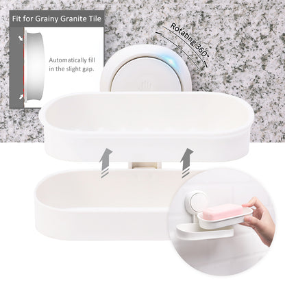 Powerful Suction Cup Soap Dish, Strong Sponge Holder, Drill-Free