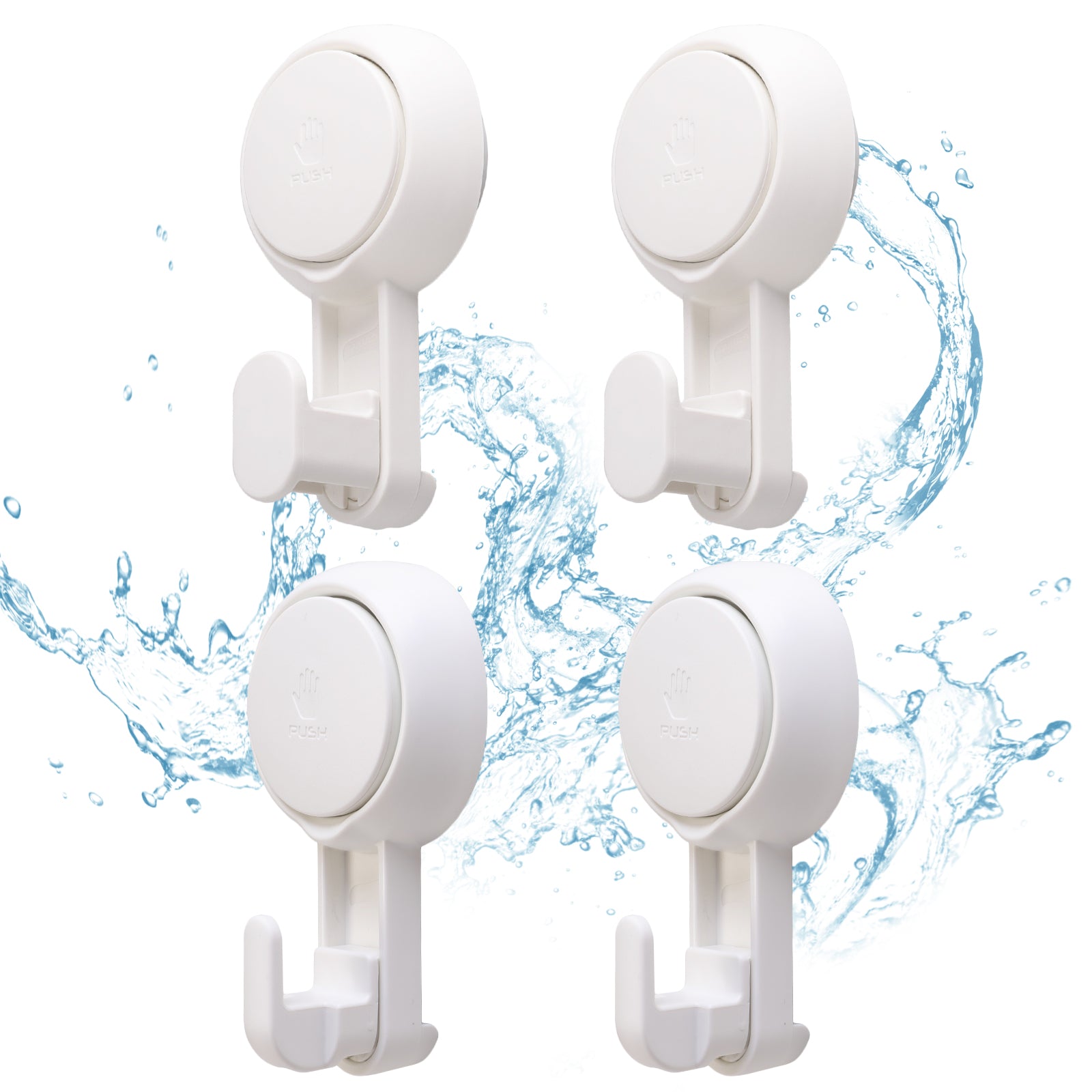 4pack of wall hooks, white